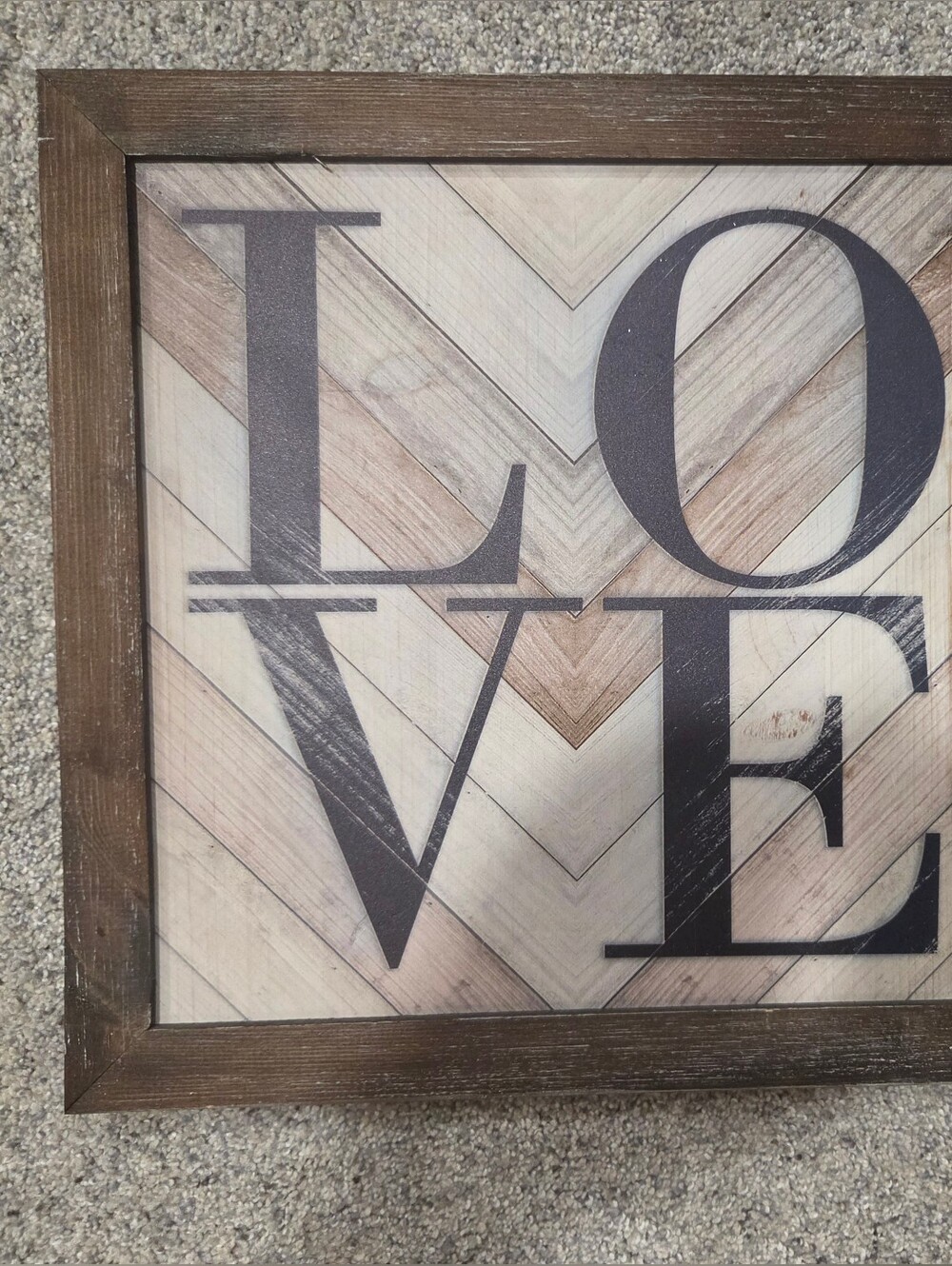 Rustic 'Love' Framed Wall Art - Brown and Black